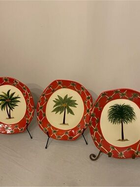 Pacific Rim Handpainted Ceramic Plate - Cream Trio